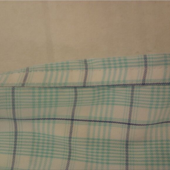 Lands end teal and navy plaid long sleeve button down - Picture 9 of 9
